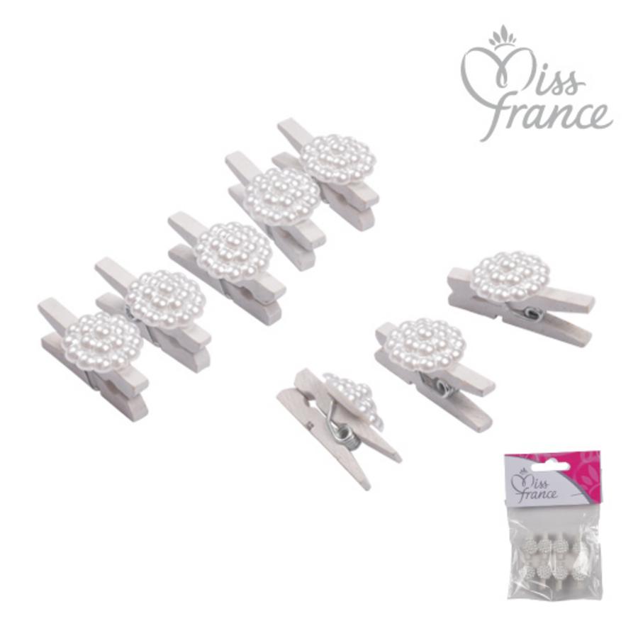 PINCE STRASS BLANC X6PCS