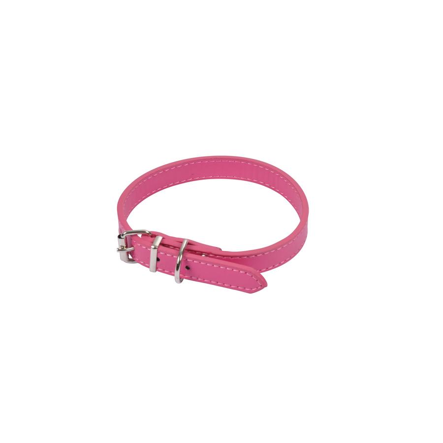 COLLIER SIMILI CUIR M FUCHSIA