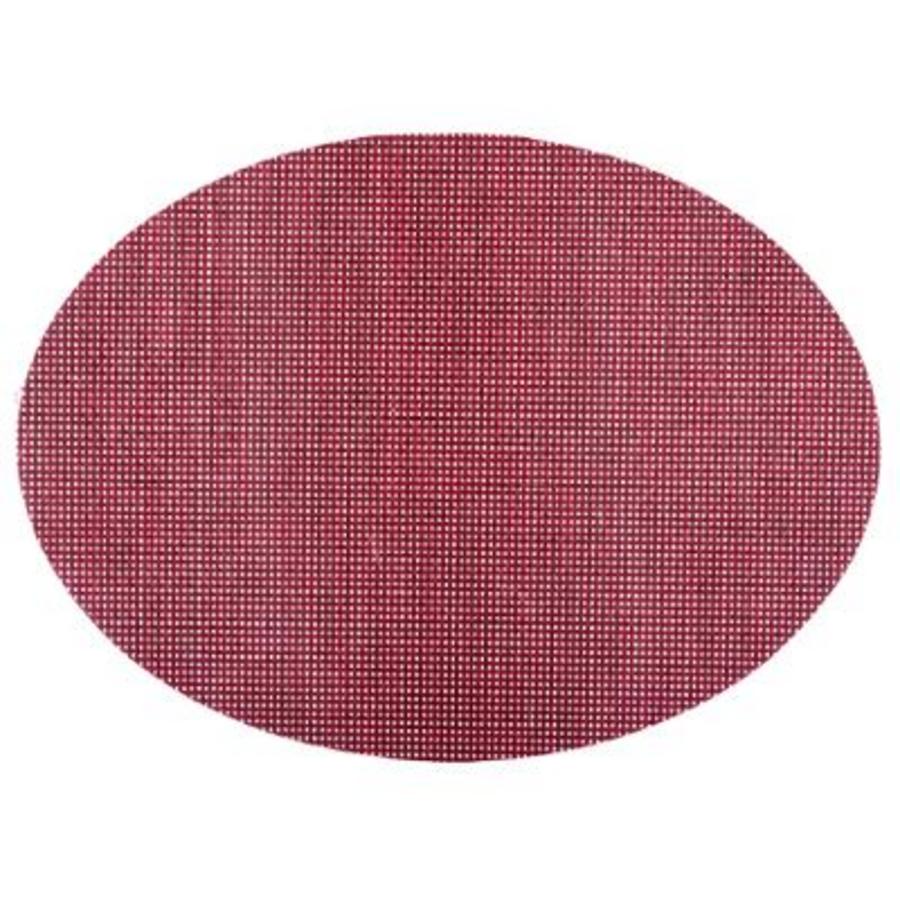 SET TABLE TEX4X4 OVAL ROUGE