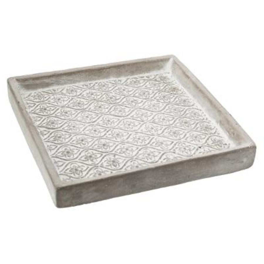 ASSIETTE CARREE 3D TAUPE