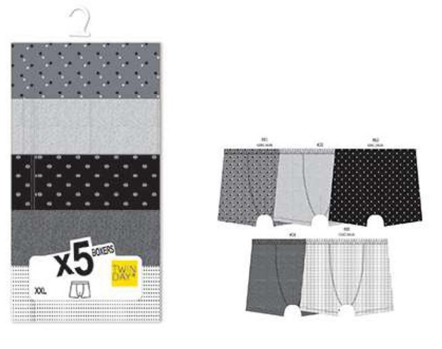 BOXER HOMME TWINDAY X5 ASS