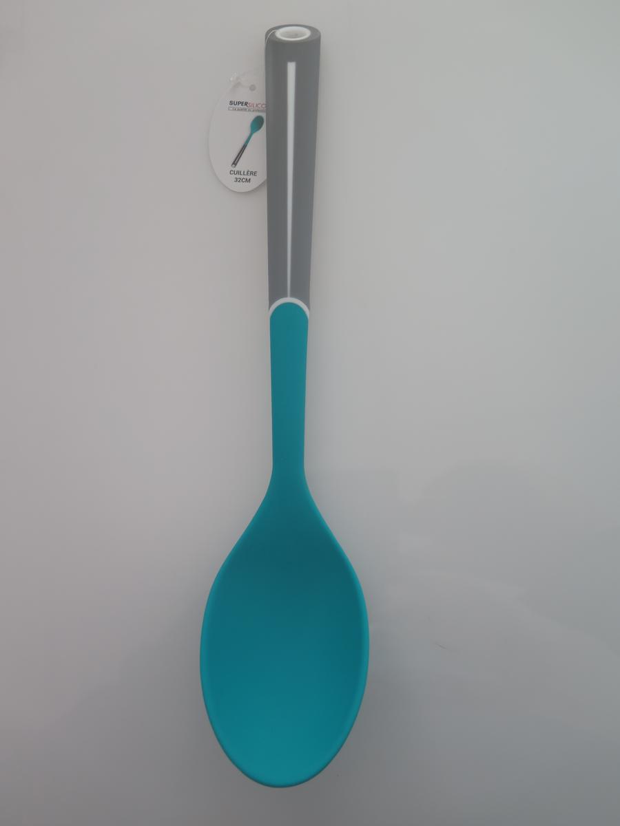 CUILLERE SILICONE GRIS/TURQUOI