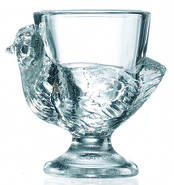 COQUETIER EN VERRE POULE X3