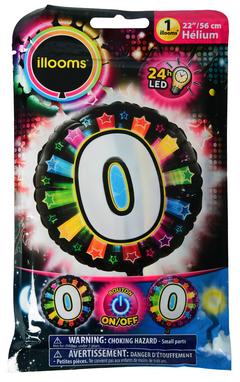 BALLON LUMI. CHIFFRE 0 56CM
