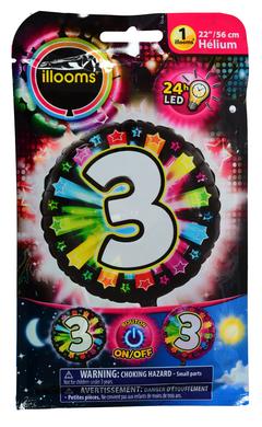BALLON LUMI. CHIFFRE 3 56CM