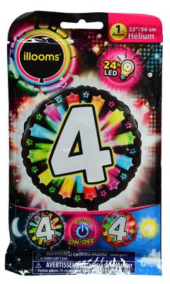 BALLON LUMI. CHIFFRE 4 56CM