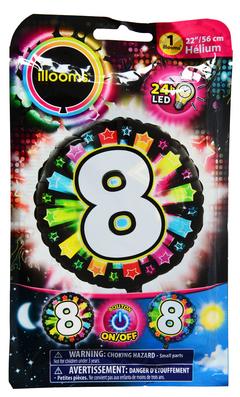 BALLON LUMI. CHIFFRE 8 56CM