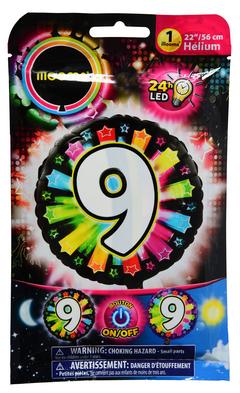 BALLON LUMI. CHIFFRE 9 56CM