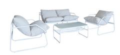 SALON DE JARDIN METAL BLANC