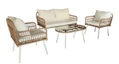 SALON DE JARDIN ACIER 4 PIECES