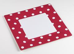 ASSIETTE CARTON FUCHSIA A POIS