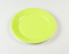 ASSIETTES EN CARTON JAUNE FLUO