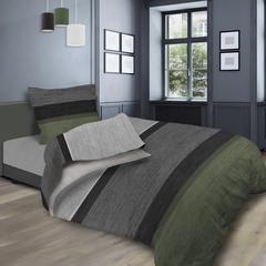 PARURE DRAPS 1P STRIPE KAKI