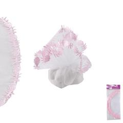 TULLE ROND FLORAL ROSE X10