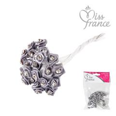 MINI ROSES STRASS X48 GRIS