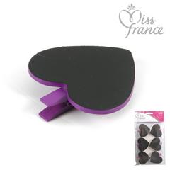 PINCE ARDOISE COEUR X6 PRUNE