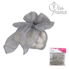 SAC ORGANZA NOEUD GRIS X6PCS