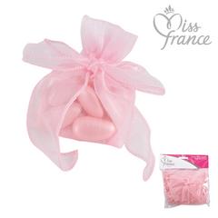 SAC ORGANZA NOEUD ROSE /6