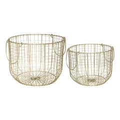 PANIER LOFT EN METAL DORE X2