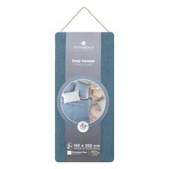 DRAP HOUSSE BLEU 160X200