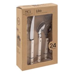 MENAGERE 24PIECES LILA CREME