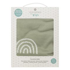 COUVERTURE BEBE TRICOT VERT
