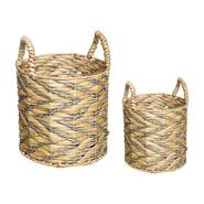 PANIER TRESSE ARGENT & NATUREL