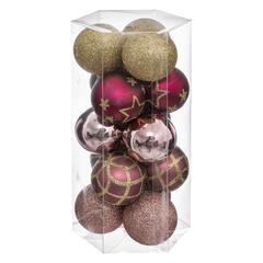 ASST 15 BOULES ROSE/OR D5CM