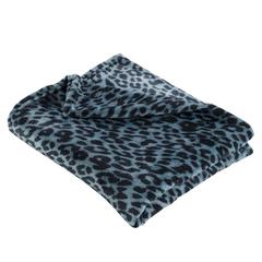 PLAID LEOPARD BLEU 125X150CM