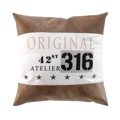 COUSSIN 50X50 IMIT. CUIR BLANC