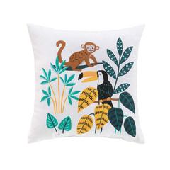 COUSSIN 40X40 JUNGLE BLANC