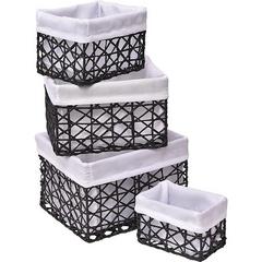 SET DE 4 PANIERS NOIR & BLANC