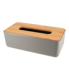 BOITE MOUCHOIRS GRIS & BAMBOU