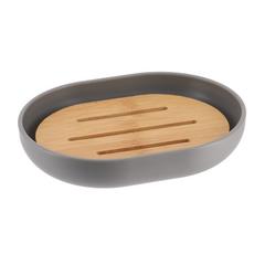 PORTE SAVON OVAL BAMBOU GRIS