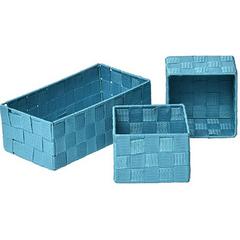 SET DE 3 PANIERS TURQUOISE