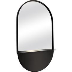 MIROIR OVALE ET ETAGERE METAL