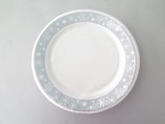 ASSIETTE CARTON ARGENT & BLANC