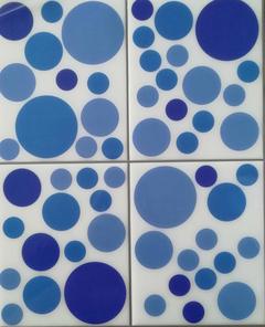 CARRELAGE ADHESIF BULLE BLEU