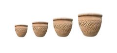 SET 4 CACHE POT TERRE CUITE
