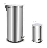 SET DE 2 POUBELLES CHROME