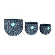 SET 3 CACHE POTS BOULE NOIR