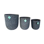 SET 3 CACHE POTS OVALES MARRON