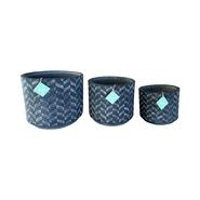 SET 3 CACHE POTS CYLINDRE GRIS