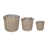 SET/3 PANIERS POIGNEES JUTE