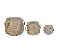 SET/3 PANIERS POIGNEES JUTE