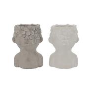 ASST/2 POTS TETE CIMENT H24CM