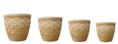 SET 4 CACHE POTS TERRE CUITE