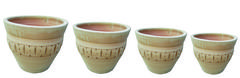 SET 4 CACHE POTS TERRE CUITE