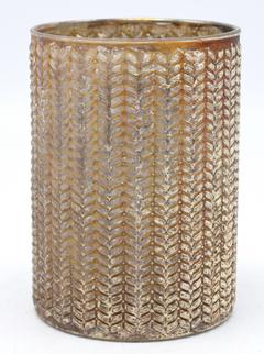 PHOTOPHORE VERRE ANTIQUE OR