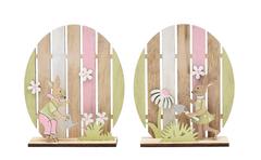 DECO LAPIN FLEURS BOIS
